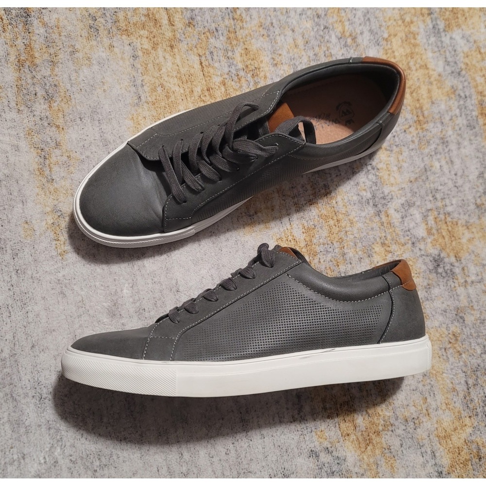 Wallin & Bros Men's Grey Leather Low Top Sneakers‎ Size 11.5 - Picture 2 of 8